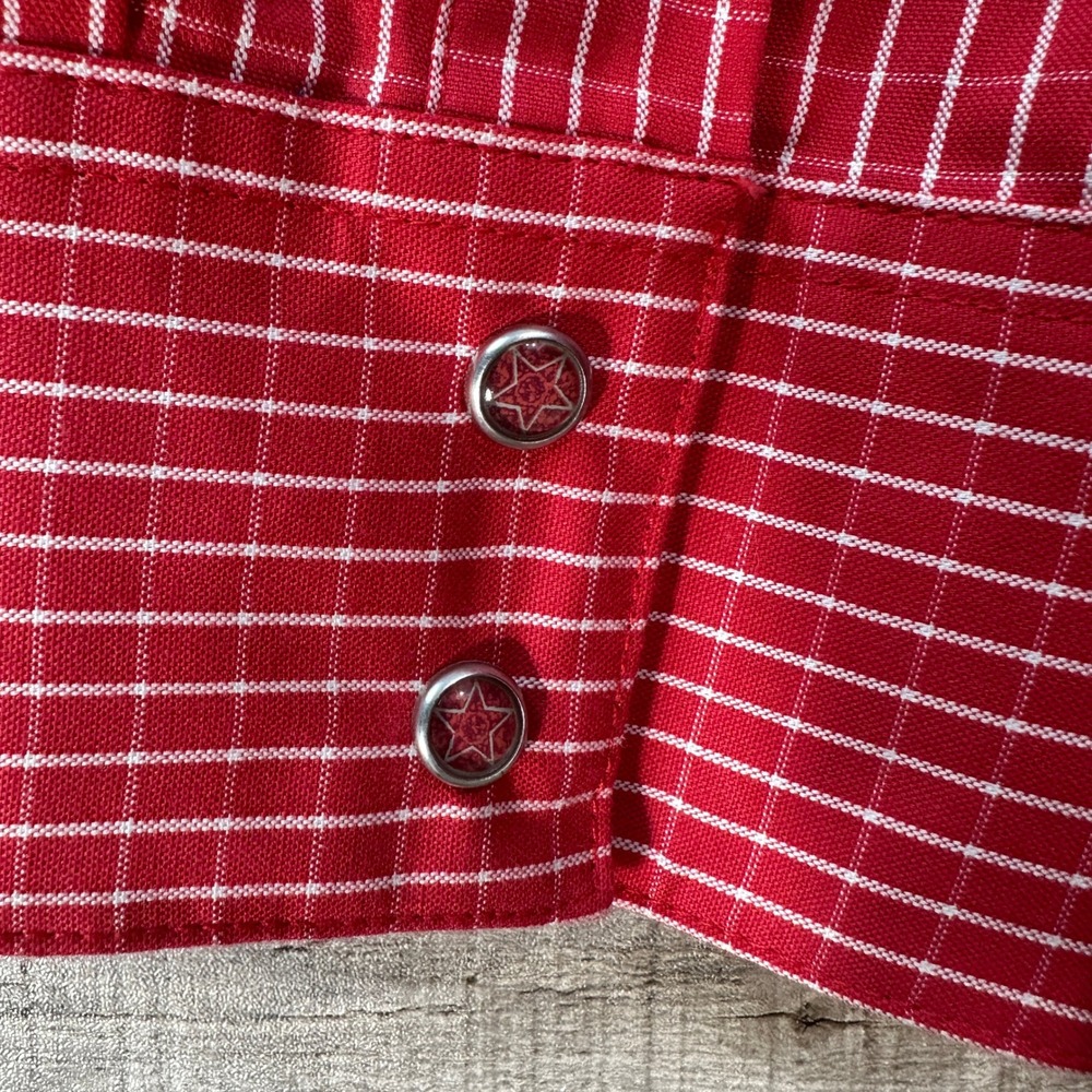 Wrangler NWT National Patriot USA Womens Red‎ White Plaid Western Rodeo Shirt M - Picture 4 of 7
